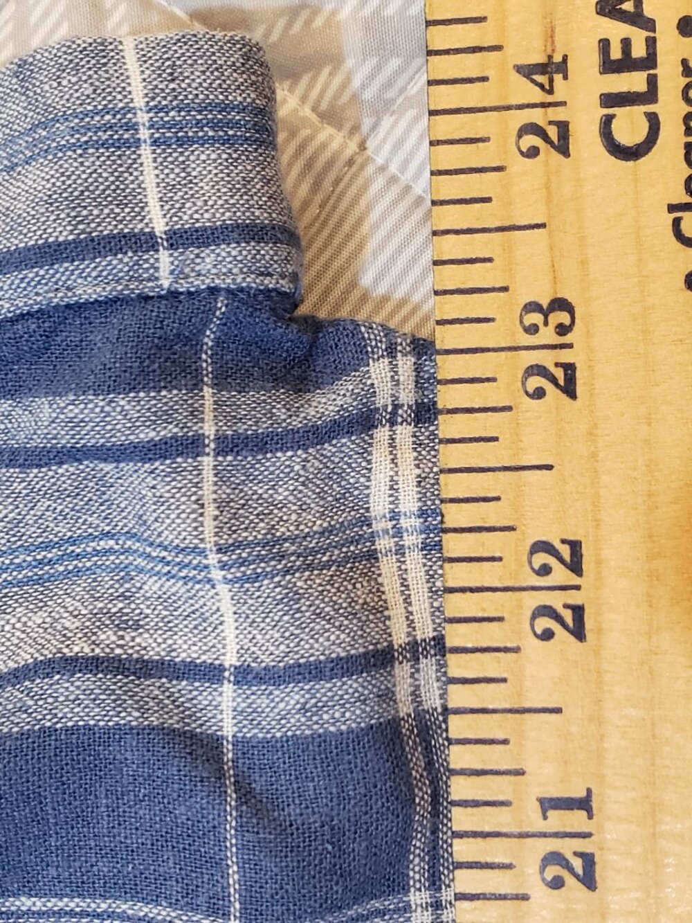 Lucky Brand Large Linen Blend Blue Plaid Shirt - Picture 5 of 7